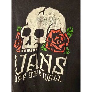 Vintage Vans T-shirt Shirt Black Size Small Off the wall Skull Roses S Biker